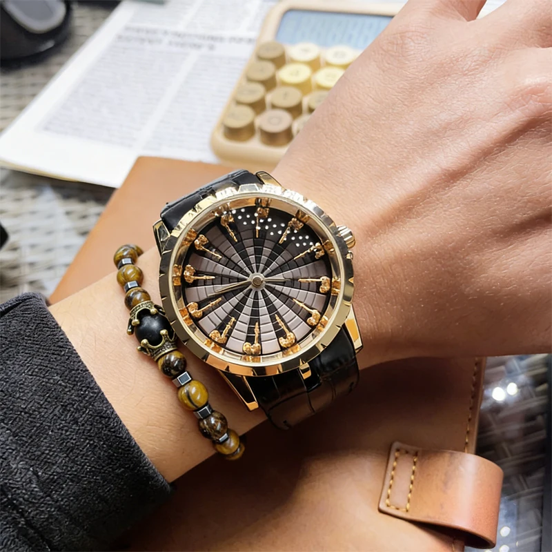 Luxuriöse Royal Knight Uhr für – Leather Watch Band Men Bewertung und Preis