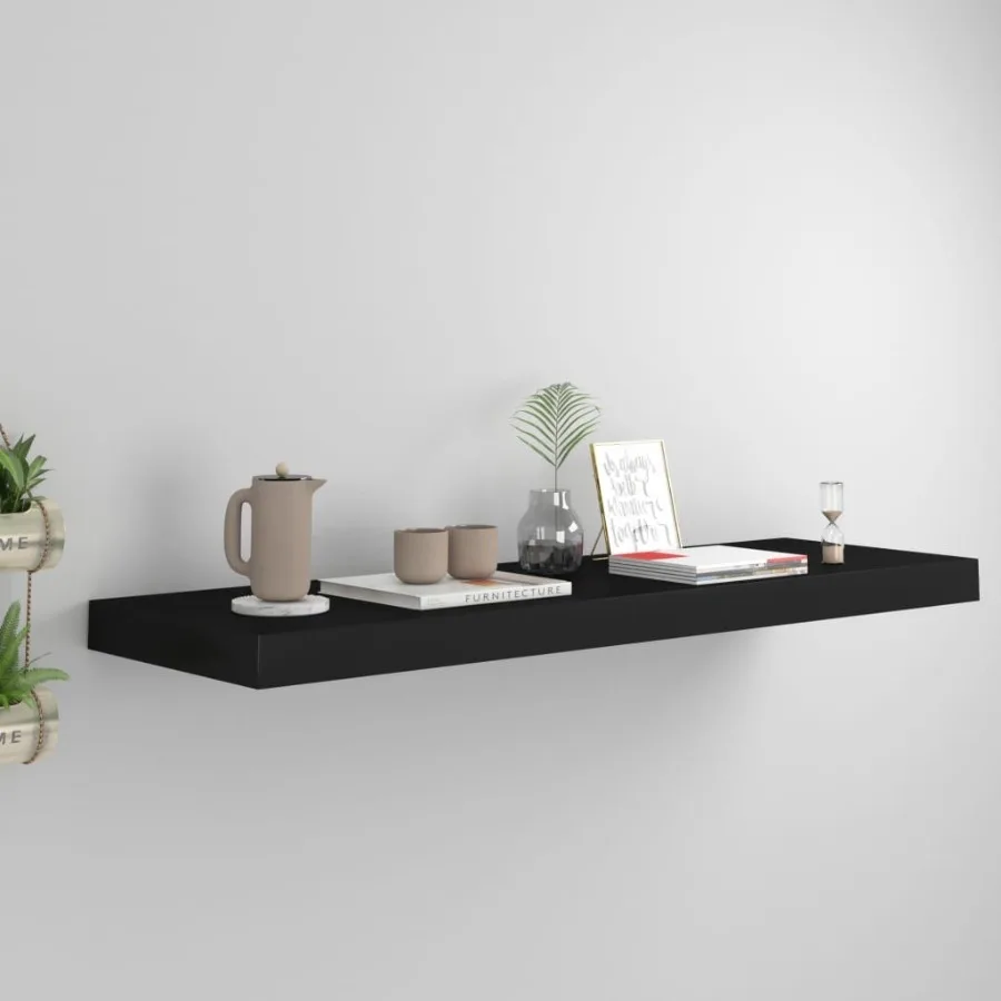 

Floating Wall Shelf Black 31.5x9.3x1.5 MDF