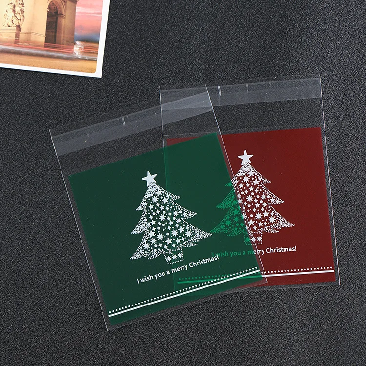 

Baked Christmas tree cake pastry biscuit candy bag opp jewelry self-adhesive bag independent small bags