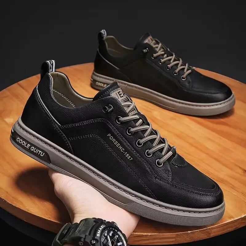 Zapatos informales transpirables para hombre, zapatillas blancas con suela gruesa y banda elástica, suela plana suave, versión coreana, novedad de otoño, 2024