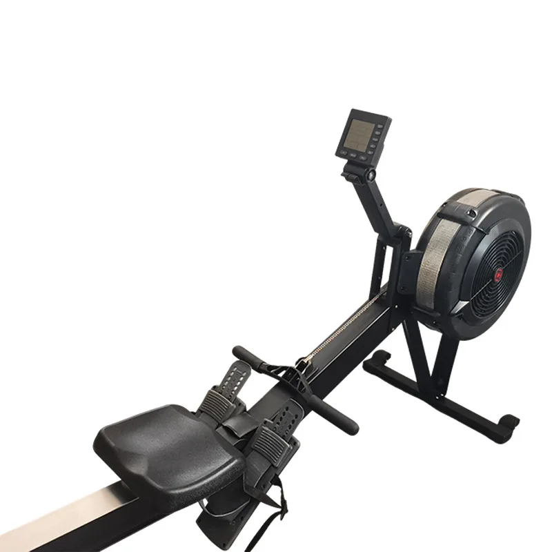 Commercial Home Use Seated Wind Resistance Rowing Machine with Multiple Display Functions PVC Material 150kg Max User Weight