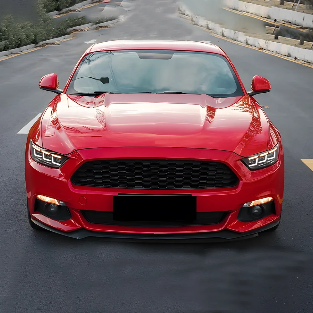 

Автомобильные передние фонари для Ford Mustang 2015-2017, светодиодные автомобильные фары в сборе, обновление, динамическое мигание, 3 линзы проектора, аксессуары