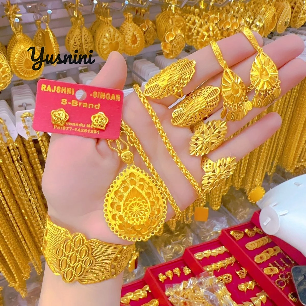 Fashion Dubai 24K Gold Plated Custom Necklace Earrings Rings Bracelets Jewelry Set for Wedding Party Gifts for Lovers DD11002