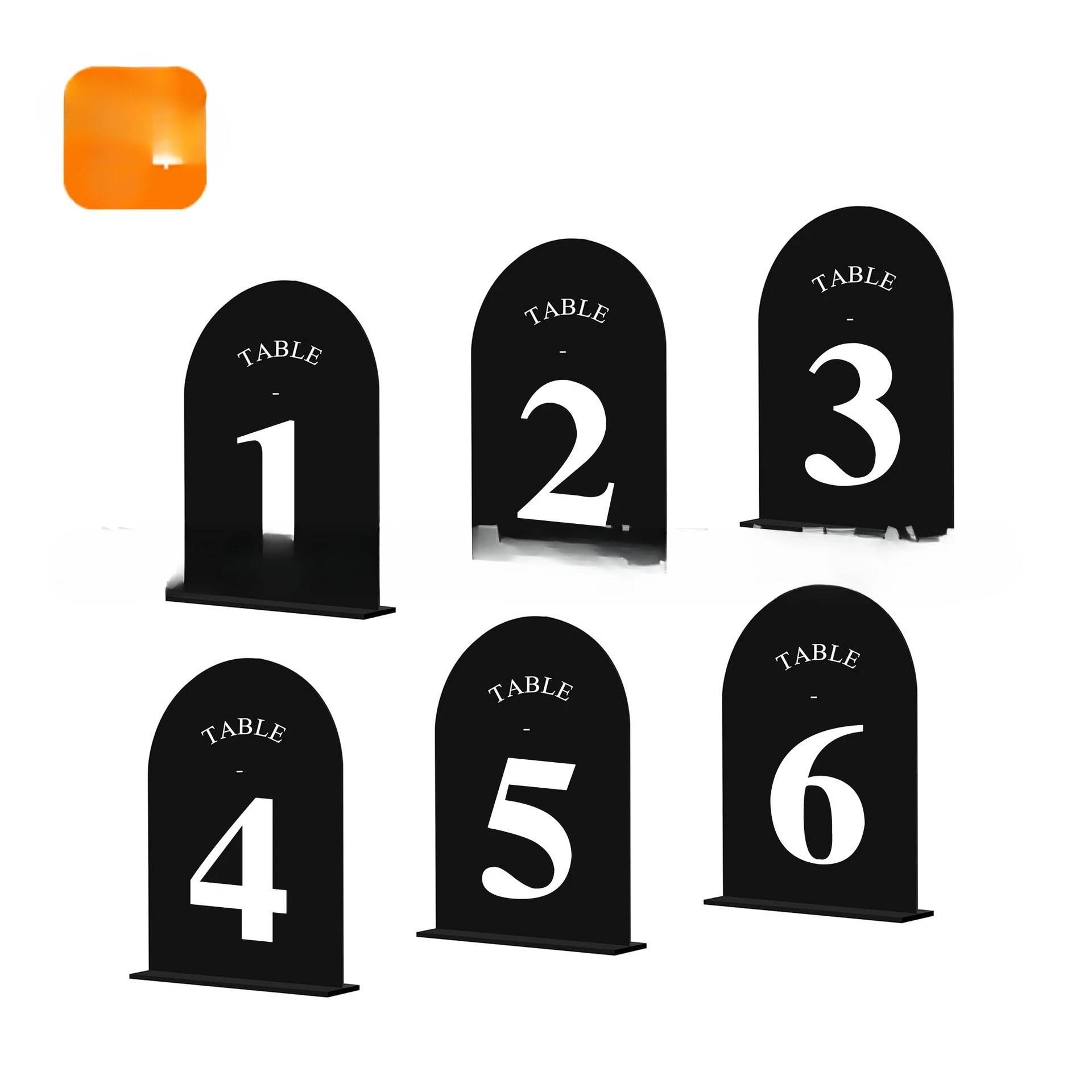 

Acrylic Wedding Seat Card Restaurant Banquet Table Card Guest Glass Wedding Digital Number Plate
