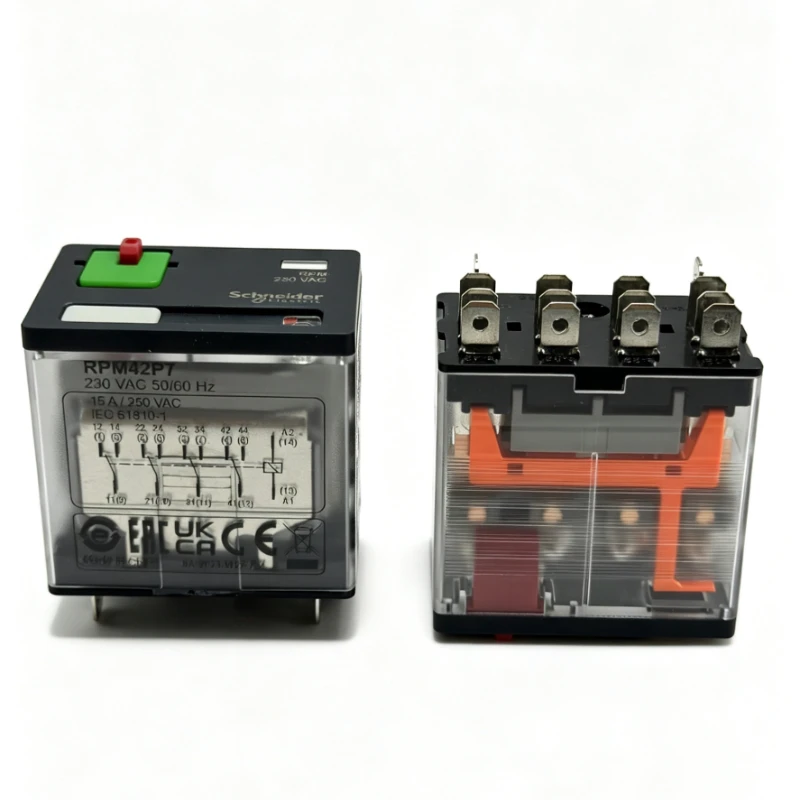 New 1pcs/lot RPM42P7 230VAC 50/60Hz 15A 14Pin 4PDT Intermediate Relay With Manual Test Button