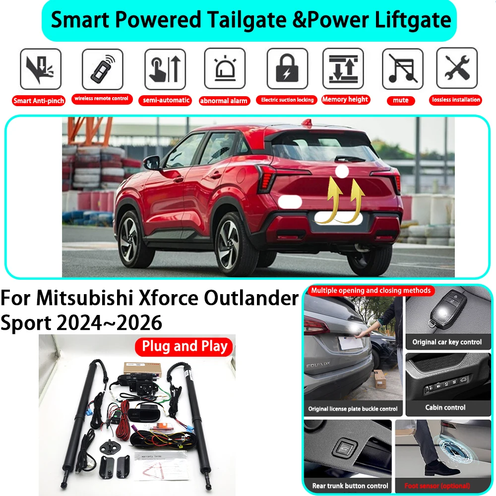 for Mitsubishi Xforce Outlander Sport 2024~2026 Smart Automatic Powered Tailgate Electric Power Tailgate Lift Kit Key Close