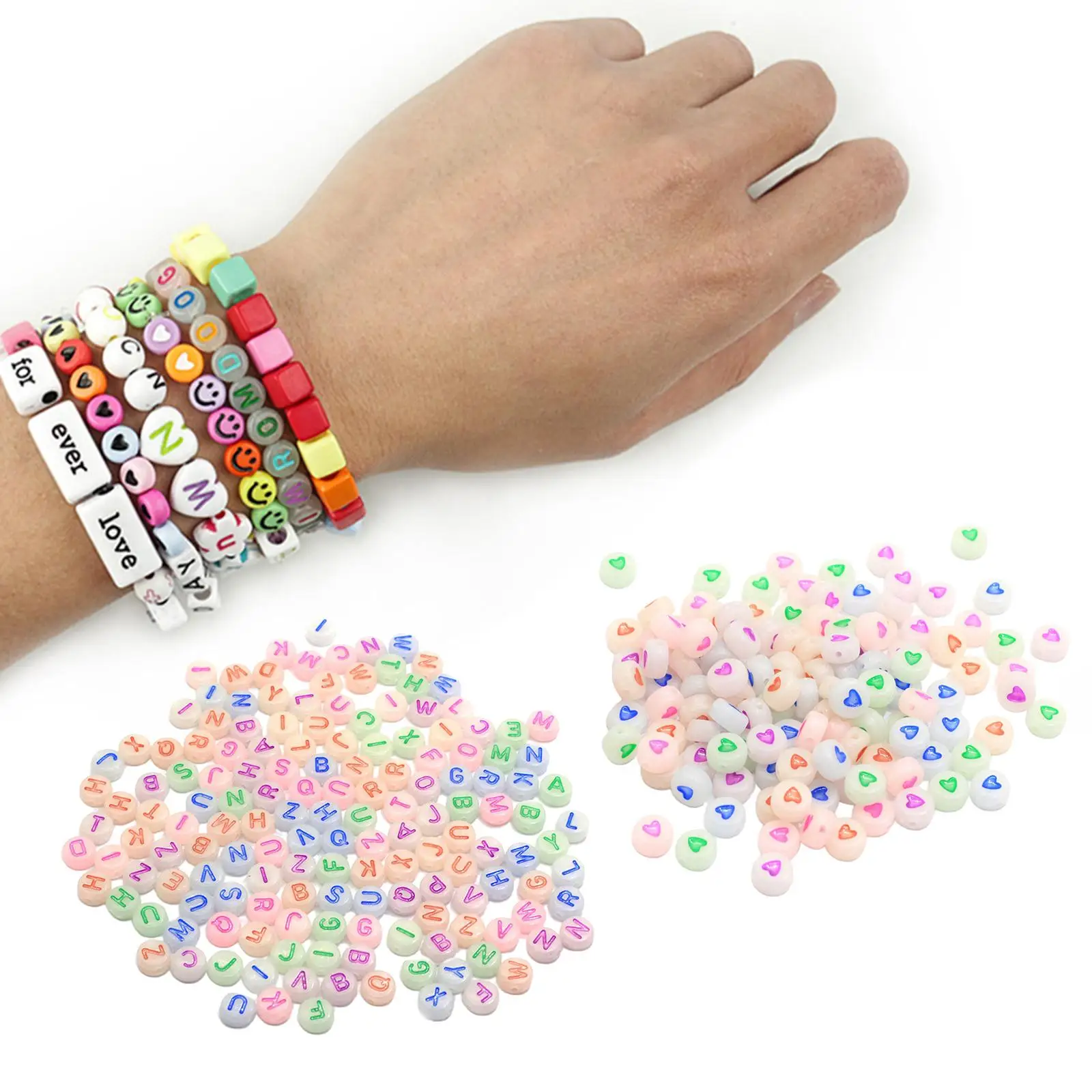 500Pcs Oblate Shaped Beads Kits Acrylic Bracelet Beads for Adult DIY Jewelry Making Supplies image 4