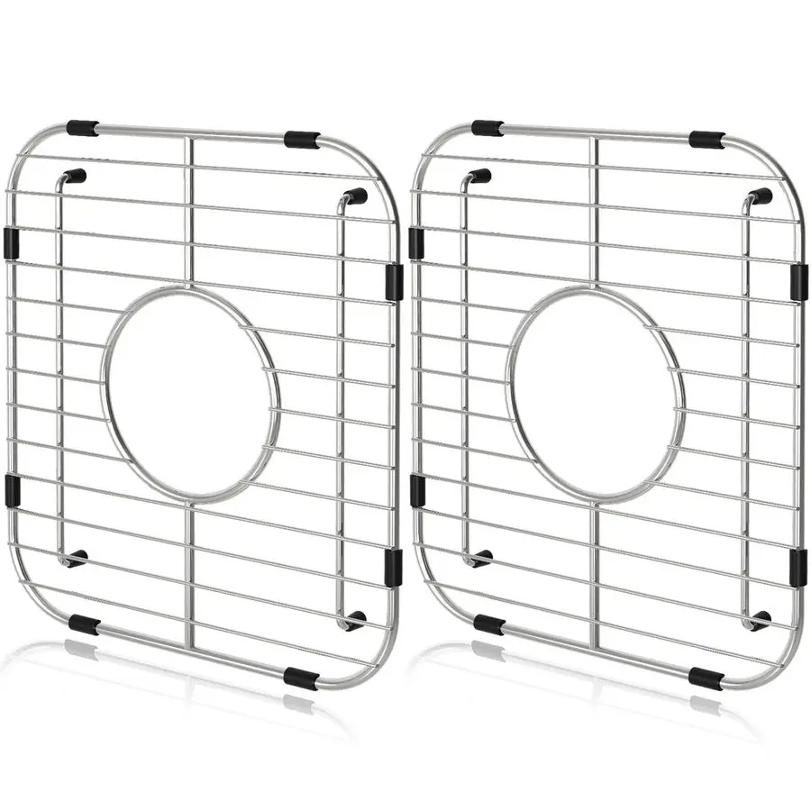 

Sink Protectors for Kitchen Sink, Universal Double Bowl Sink Bottom Grid 13.2x11.6x1.25, 304 Premium Stainless Steel Kitchen Sin