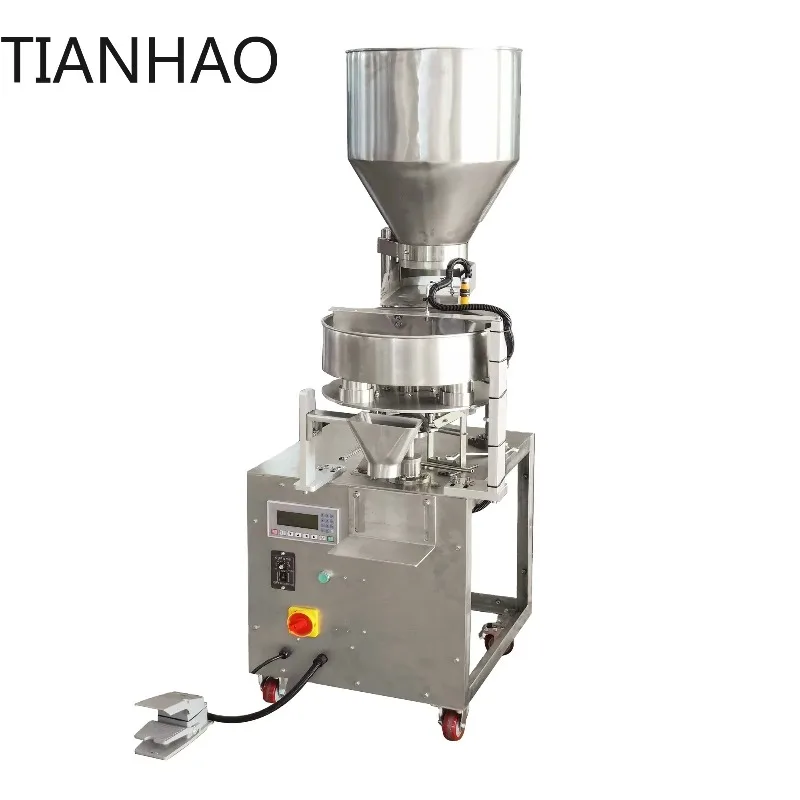 Vertical Semi-automatic Granule Small Coffee Candy Pouch Bottles Cans Bag Weighting Filling Packing Machine