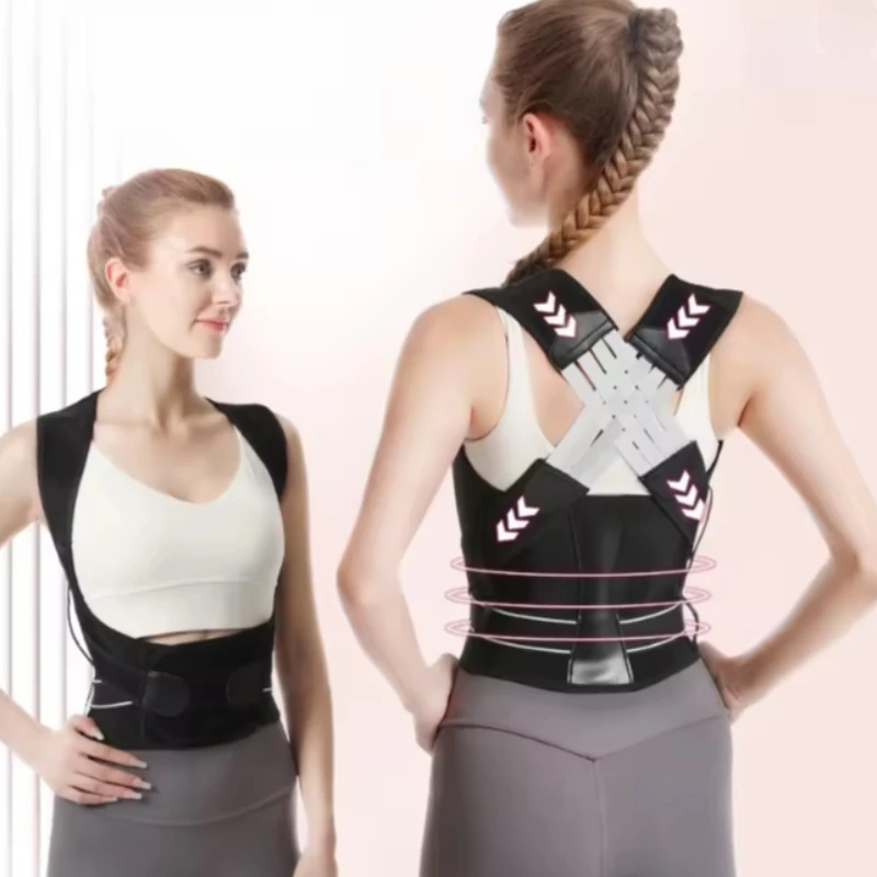 

Корректор осанки для мужчин и женщин, регулируемый бандаж для плеч и спины, выпрямитель для верхней и средней части позвоночника, дышащий поддерживающий пояс для спины