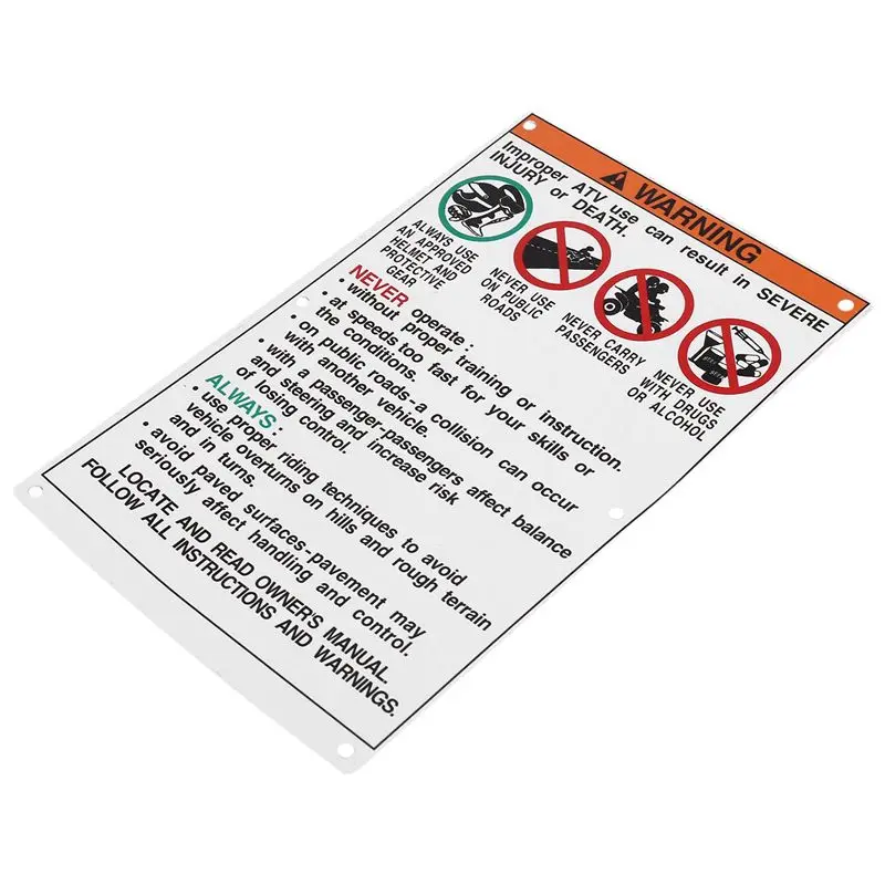 3X For Warning Decals Stickers Labels Aluminum Backed Raptor Blaster Banshee