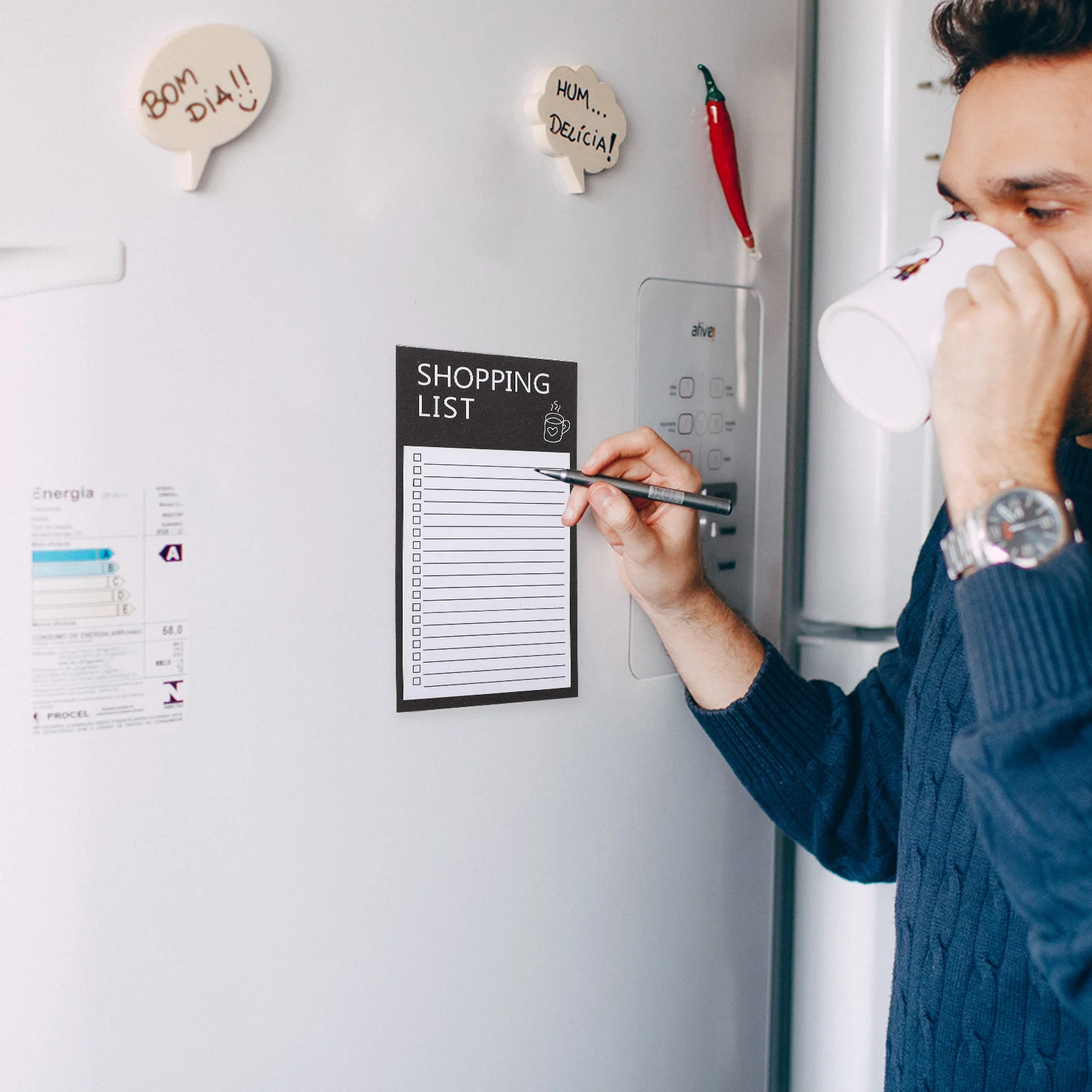 

2 Books Magnetic Shopping List Notepad Grocery Planner for Fridge Black Meal Weekly Daily Planner Notebook