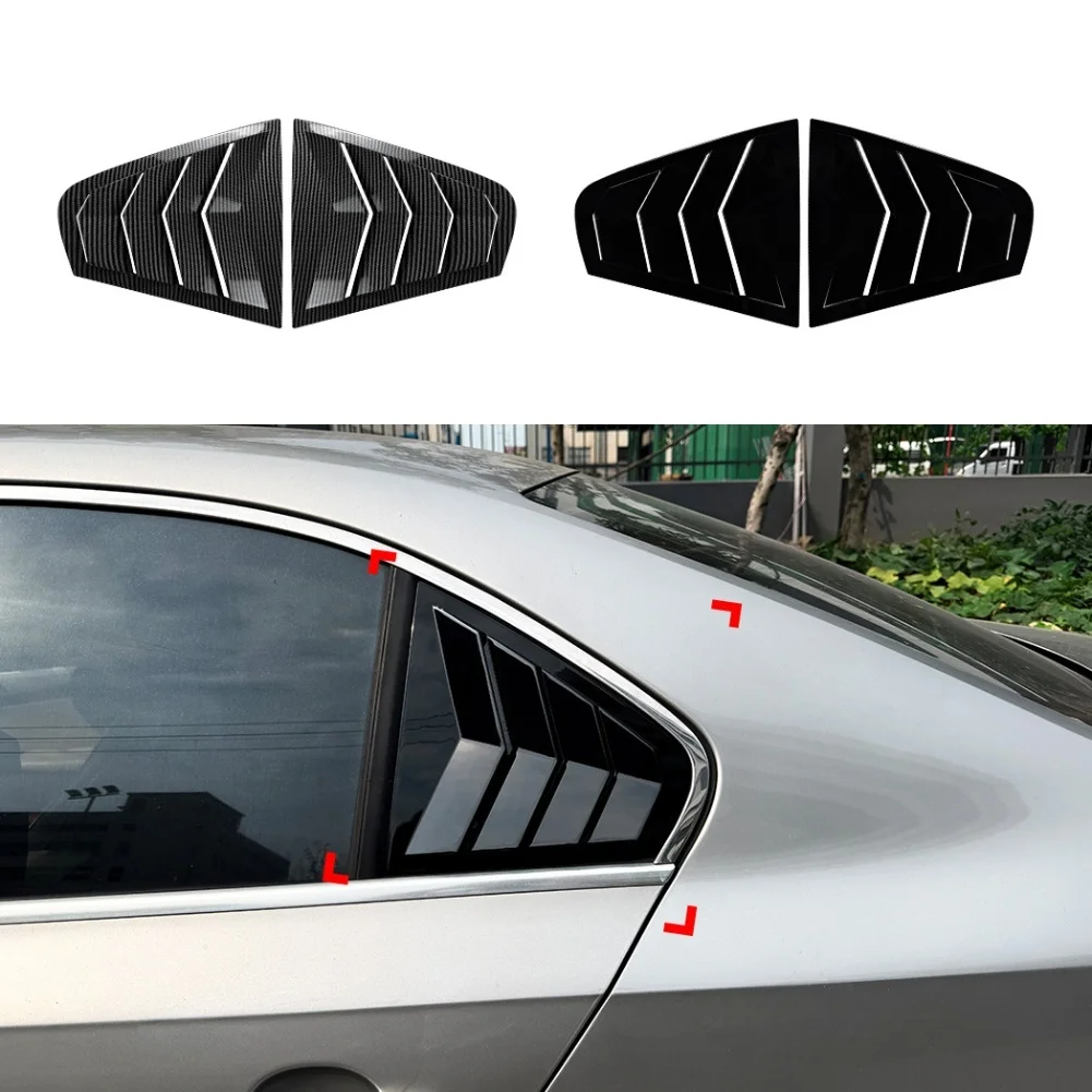Piano Black Rear Quarter Louver Abs Plastic Material Piano Black Finish Carbon Fiber Texture High Strength Build