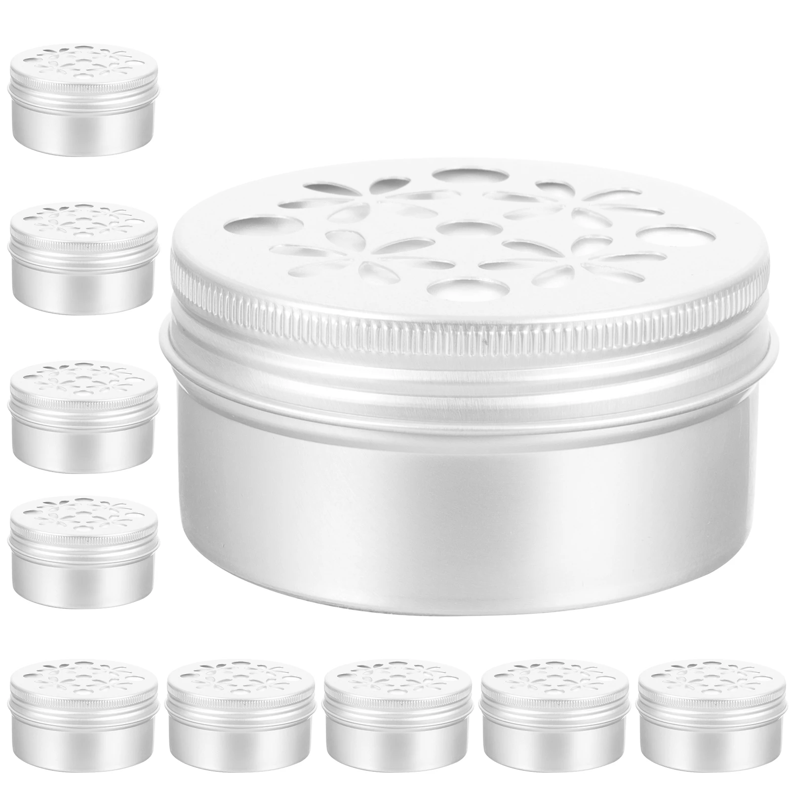 

10pcs 120ML Dog Training Aluminum Sniffing Toys with Holes for Pet Activities Scent Games Metal Tins Lids Dog