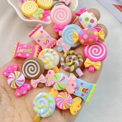 20Pcs New Cute Resin Candy, Lollipop Series Flat Back Scrapbooking DIY Jewelry Craft Decoration Accessories