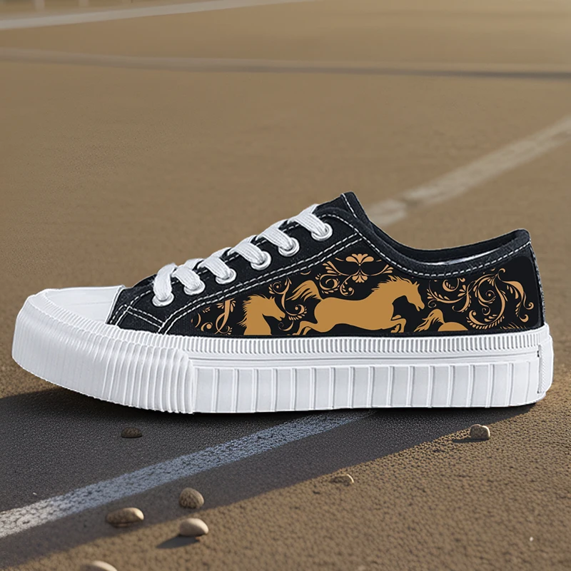 

Women's Sports Shoes, Student Sports Enthusiasts, Spring and Summer Women's Canvas Shoes, Pentium's Horse High-Top Round-Toe Flats-Soled Breathable Vulcanized Shoes, Digital Printing Women's Shoes