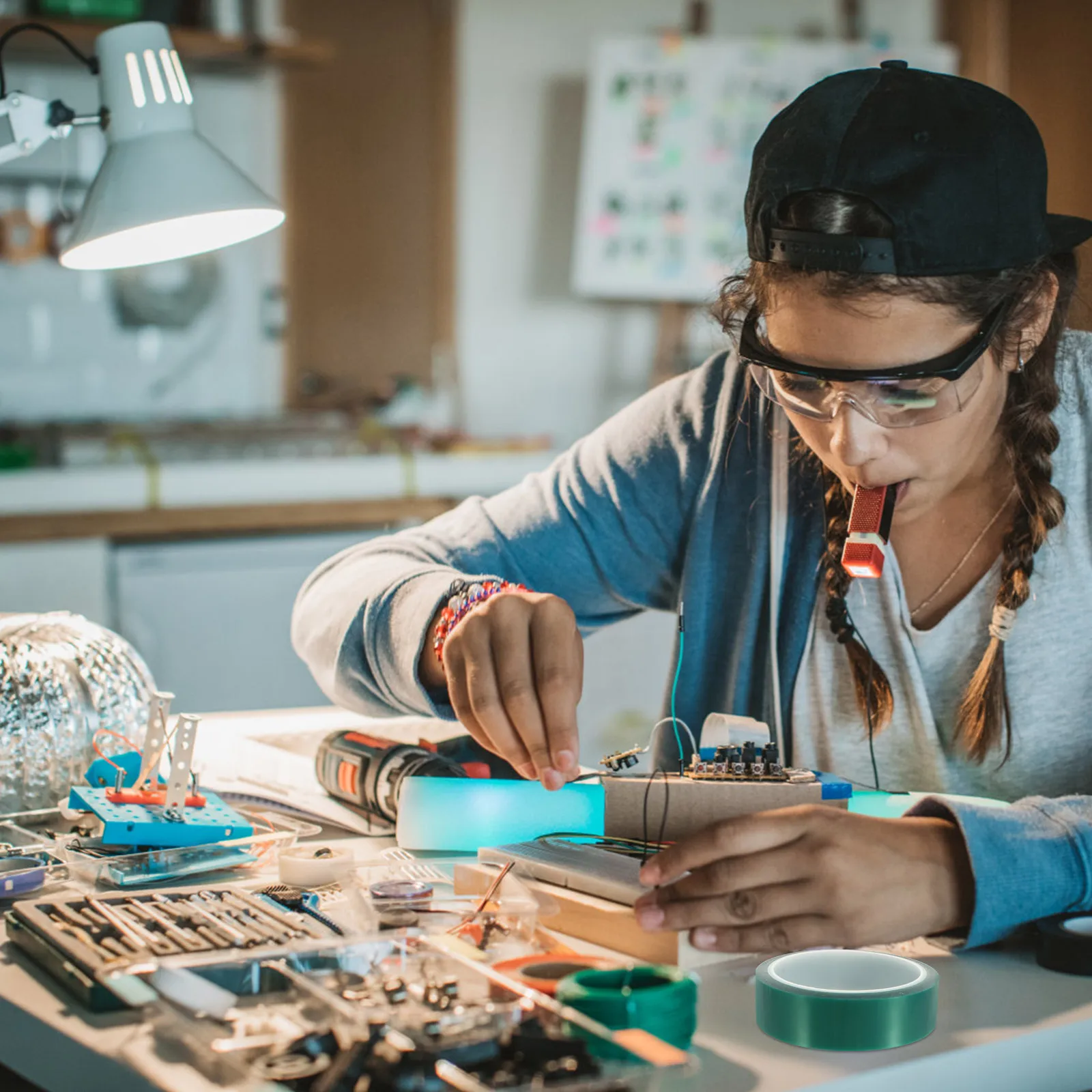 

4 Rolls PET Heat resistant Insulation Tape Voltage resistant Hot Pressing Electrical Vinyl for Motors Electronics