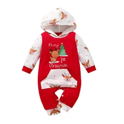 2024 Christmas Newborn Baby Romper Cute Deer Infant Long Sleeves Jumpsuits Babe Boy Girls Costumes 0-12M