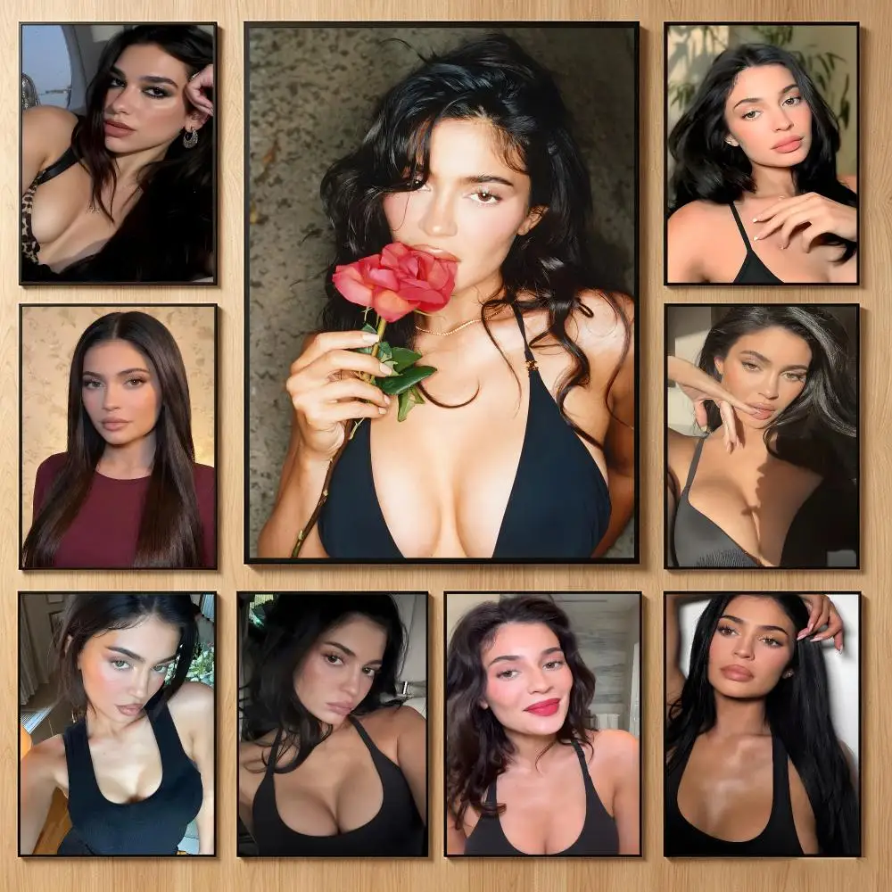 Glamorous Celebrity K-Kylie Jenner Poster Classic Self-Adhesive PP Wall Sticker for Living Room Bar Decor Gift