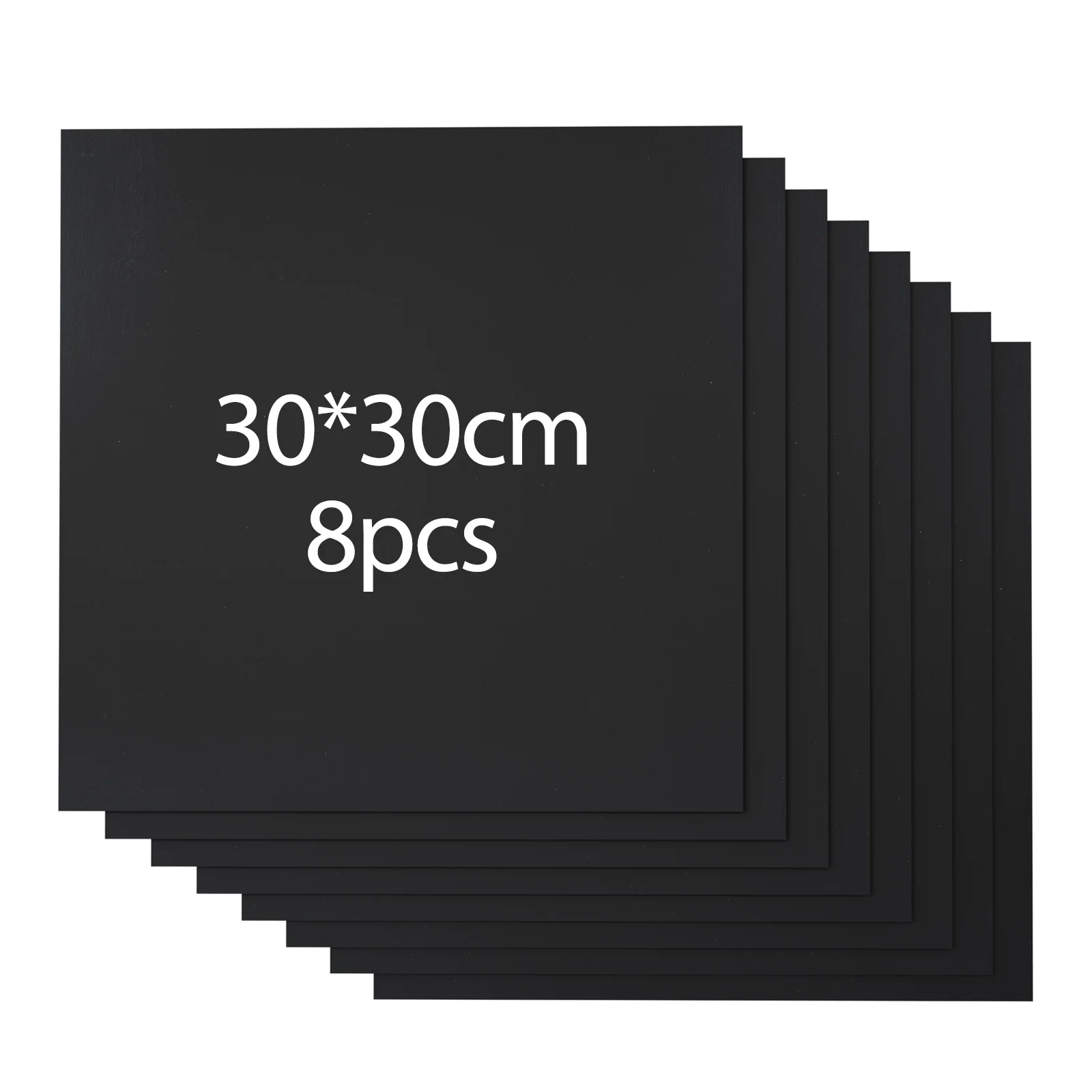 8 piezas de madera contrachapada colorida sin pintura, 3mm, 30x30cm, para hacer modelos, corte láser, grabado, tecnología de procesamiento de Color negro