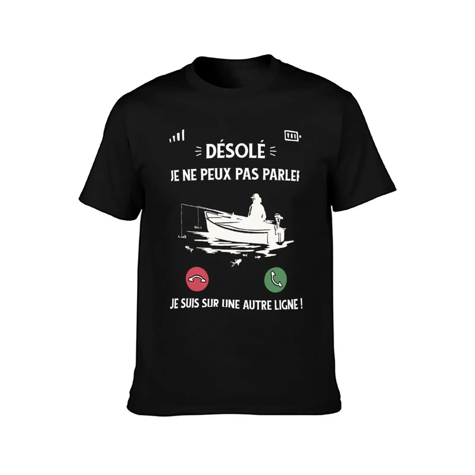 Désolé, je Suis sur Une Autre Ligne Pêche Pour Pêcheurs papa T-Shirt aesthetic clothes plus sizes mens cotton t shirts