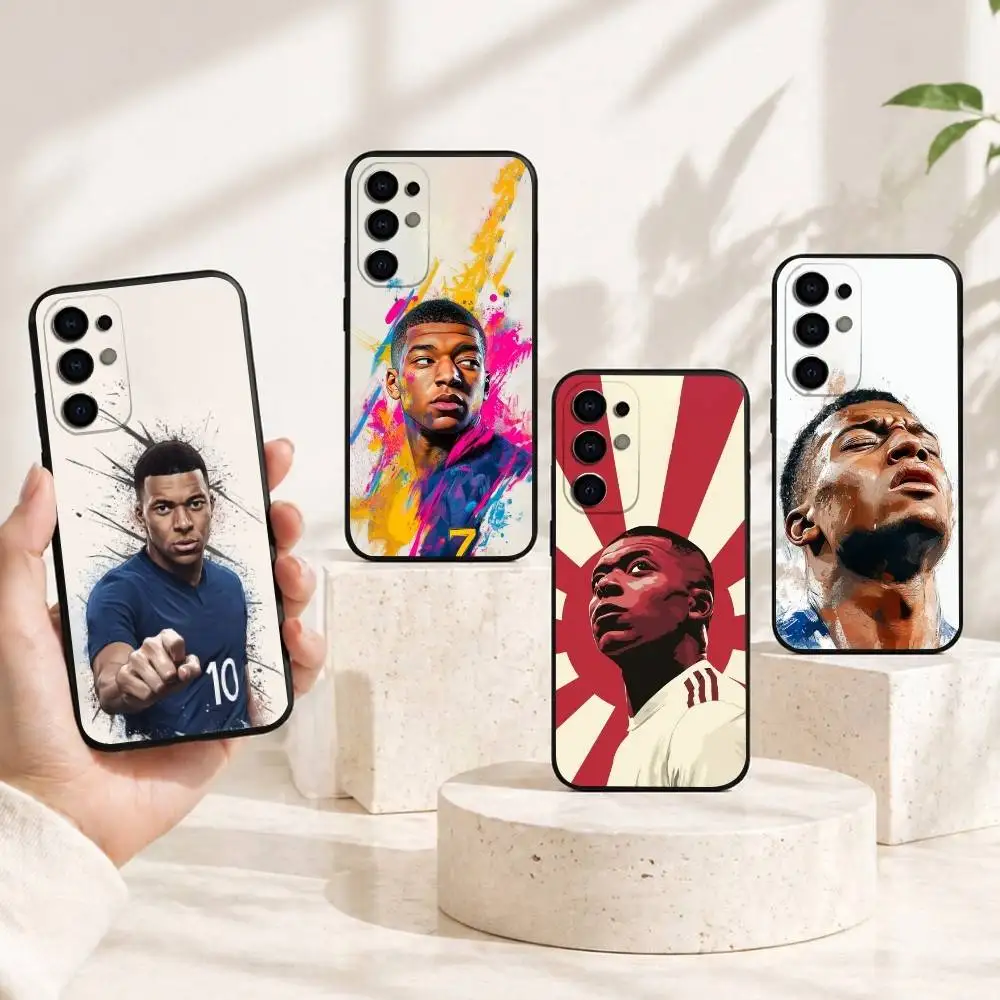 F-Football star K-Kylian Mbappe Phone Case Black Silicone Soft For Samsung S25,S24,S21,S22,S23,S30,Ultra,S20,Plus,Fe,Lite