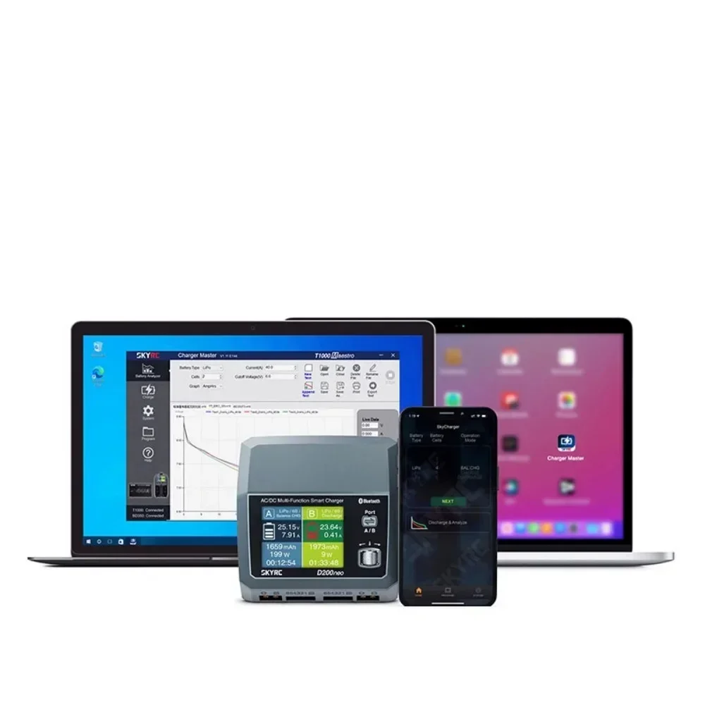 SKYRC D200neo 충전기 - AC 200W DC 800W 1-6S LiPo 밸런스 충전기 방전기 RC 모델용 스마트 다기능
