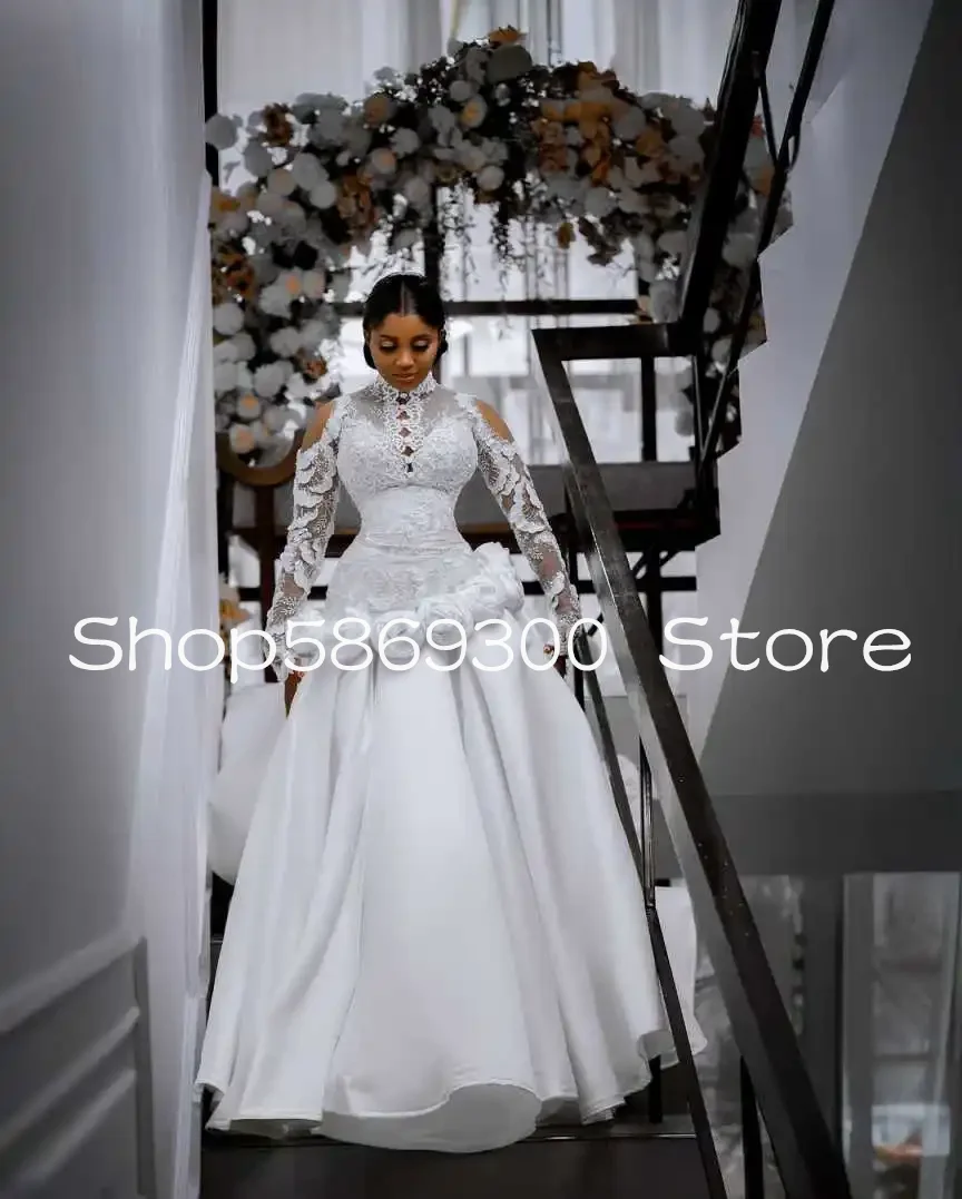 

Свадебное платье-русалка из двух частей с отстегивающимся шлейфом, длинными рукавами, кружевным цветочным корсетом, для садовой церемонии, на заказ