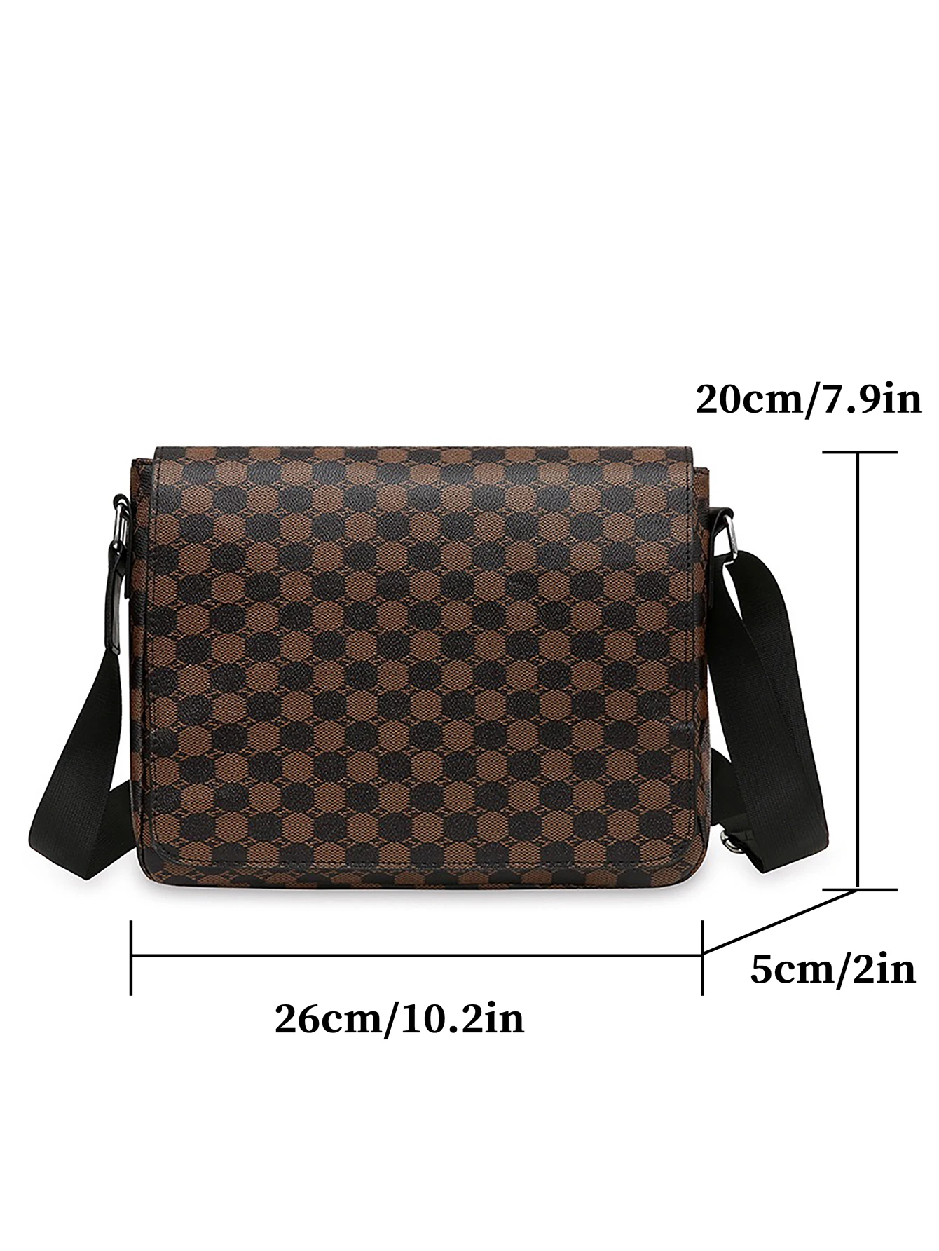 Men\'s Flap Shoulder Bag Fashion Casual Men\'s Crossbody Horizontal Business Briefcase Large Capacity Plaid Backpacks