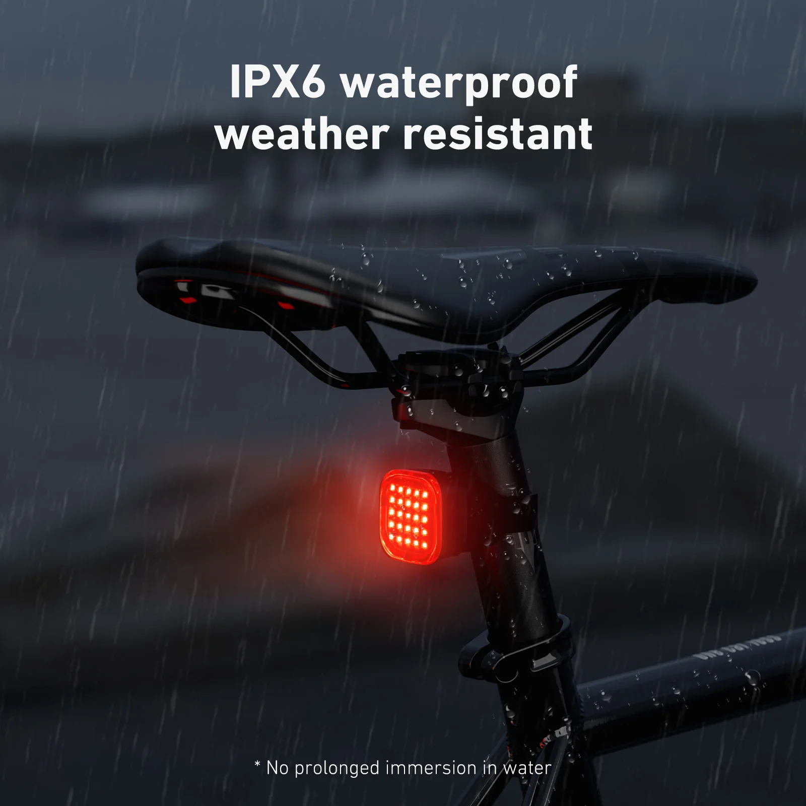 

CYCLAMI Bike Rear Light Smart Brake Sensing Light Bicycle Tail Light Type-C Charging Taillight Cycling Accessories