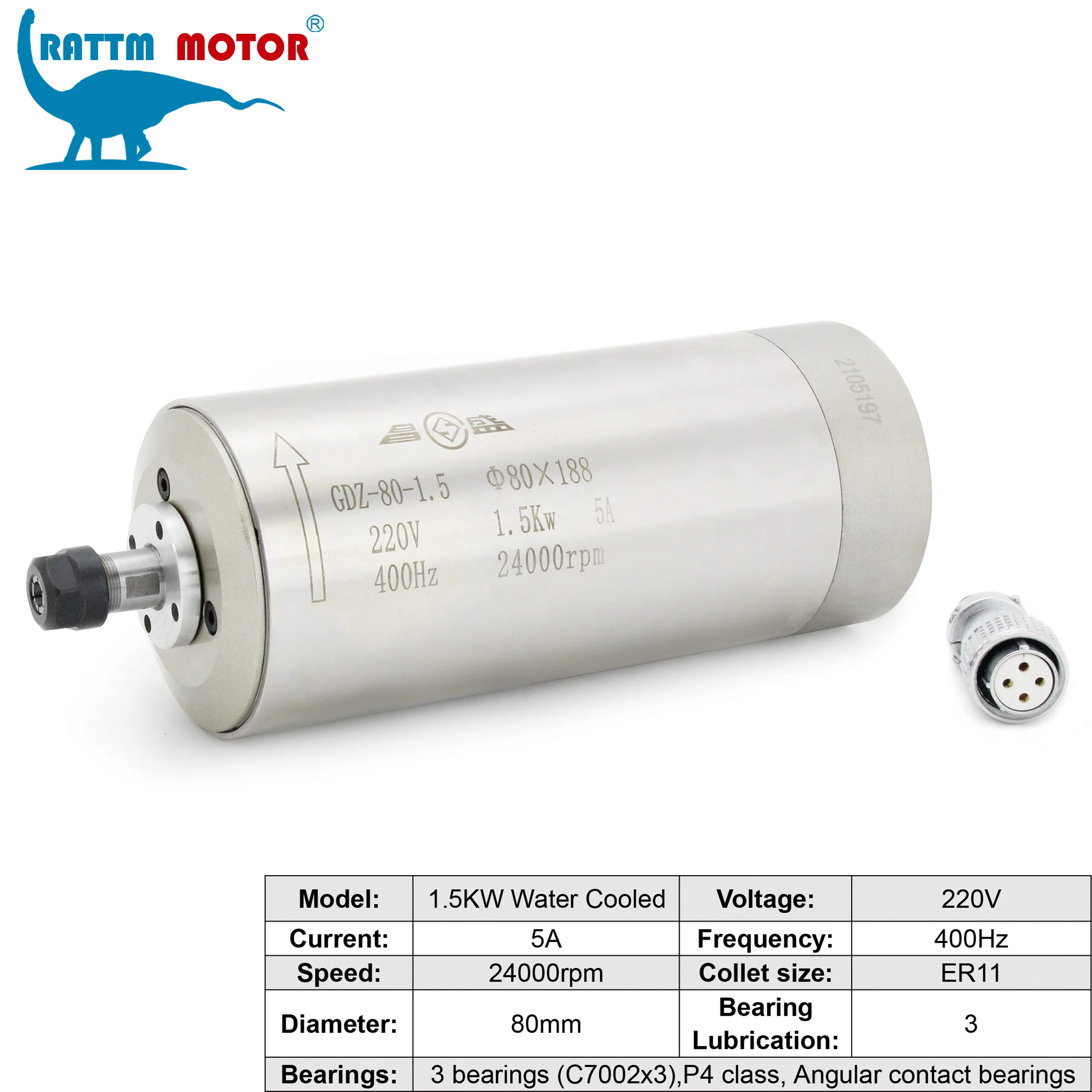 Imagem -02 - Kit de Eixo de Refrigeração a Água Er11 Eixo de Refrigeração a Água Inversor 80 mm Suporte do Eixo Bomba de Água 80w 5m Tubo 1.5kw