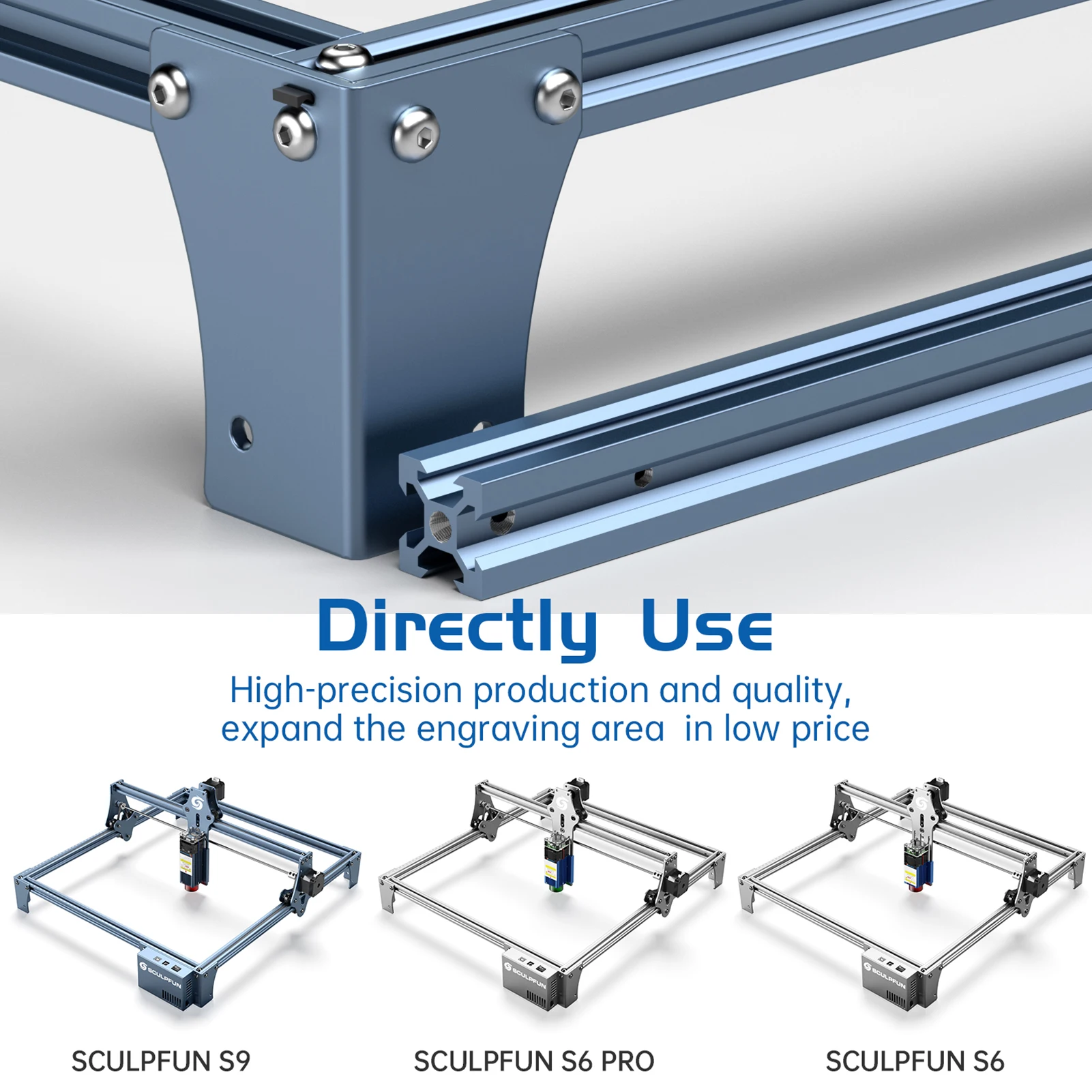 Sculpfun Engraver Engraving Area Expansion Kit for S6/S6pro/S9 Laser Engraving Machine Quick Assembly Full Metal