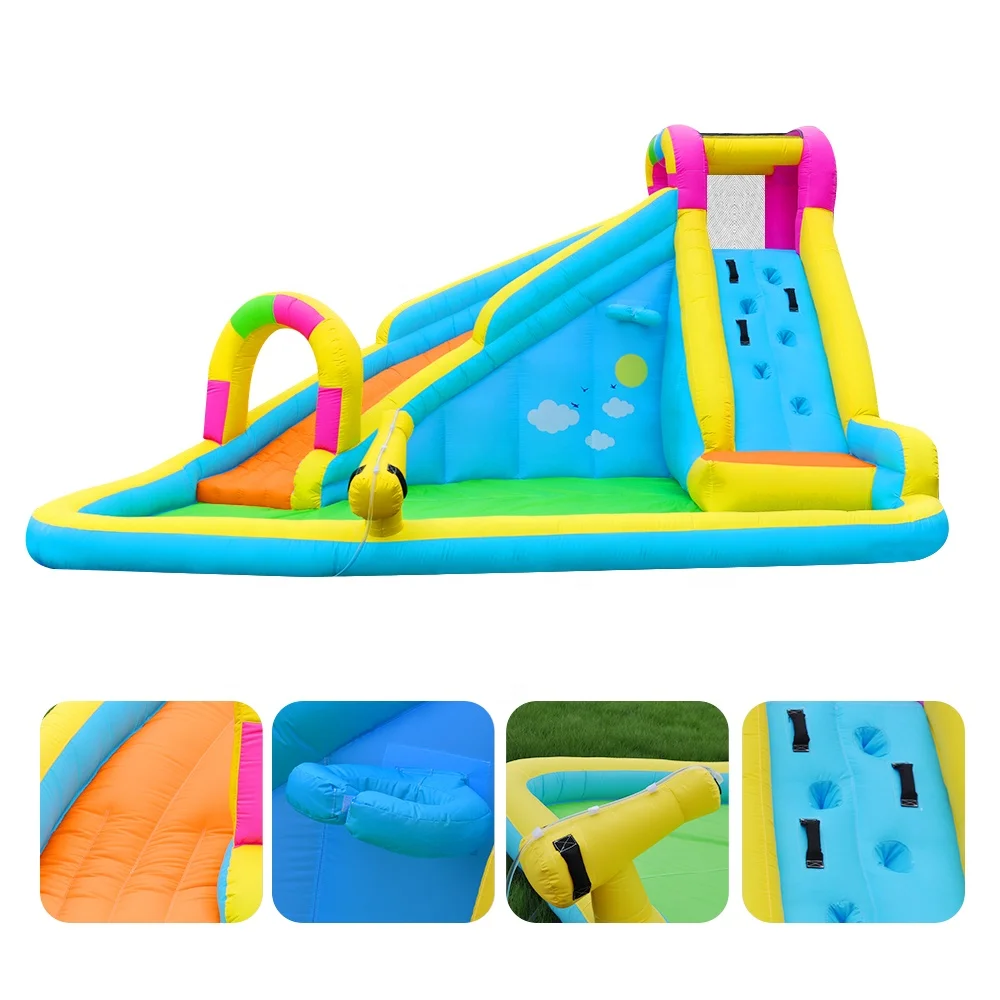 Inflatable water slide Bounce House Outdoor water park after Dean slide and large pool jump Bounce House Castles