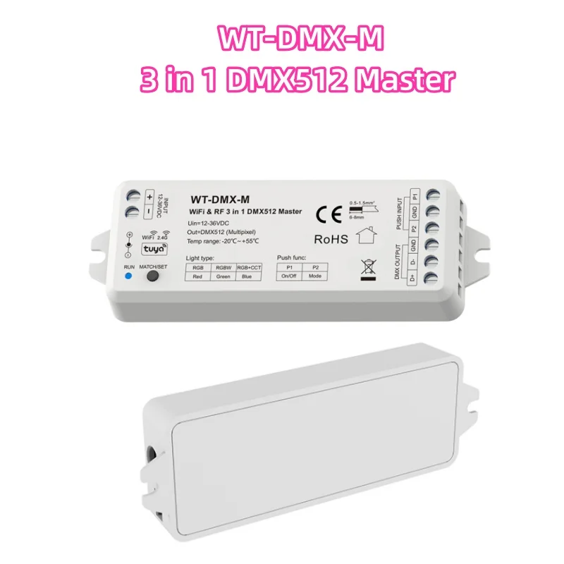 interruptor com wifi rgb rgbw rgb mais cct rf dmx512 controlador led mestre controle de aplicativo tuya para tira de luz em 01