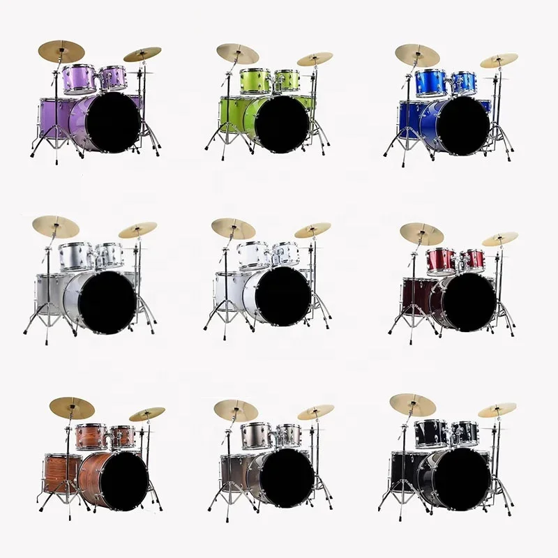 Church Instruments Musical Percussions Professional Blue/black/white/yellow/purple/red Drum Set