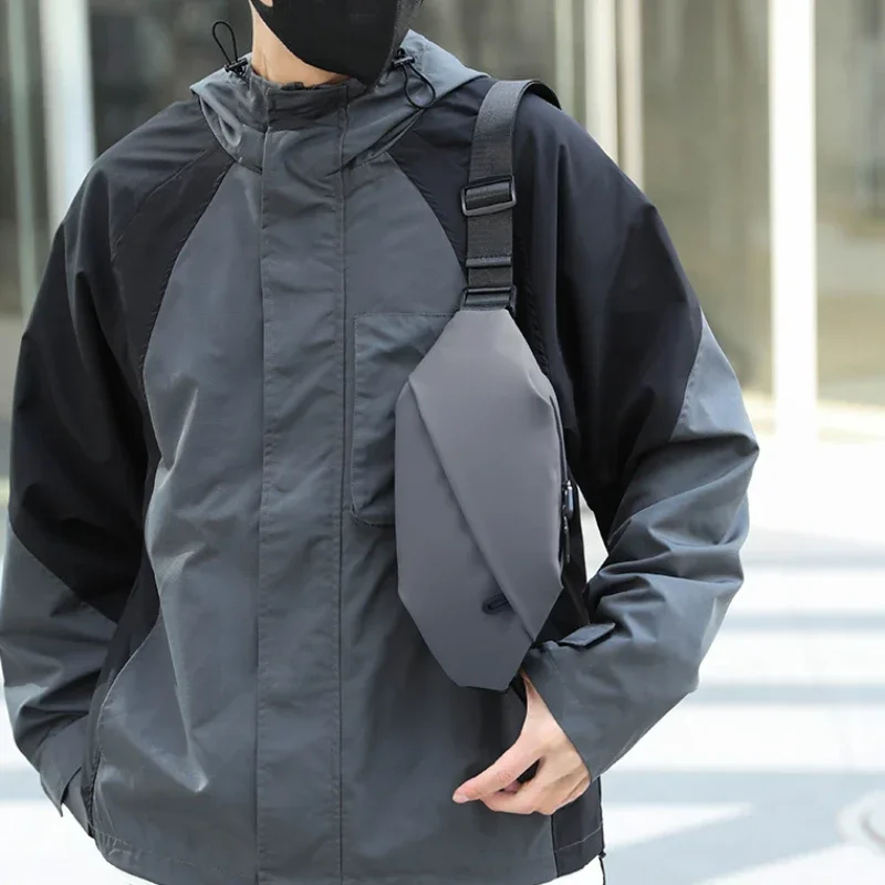 Riñonera minimalista para deportes al aire libre para hombre, riñonera impermeable para correr y trotar, elegante bolso cruzado con cinturón,