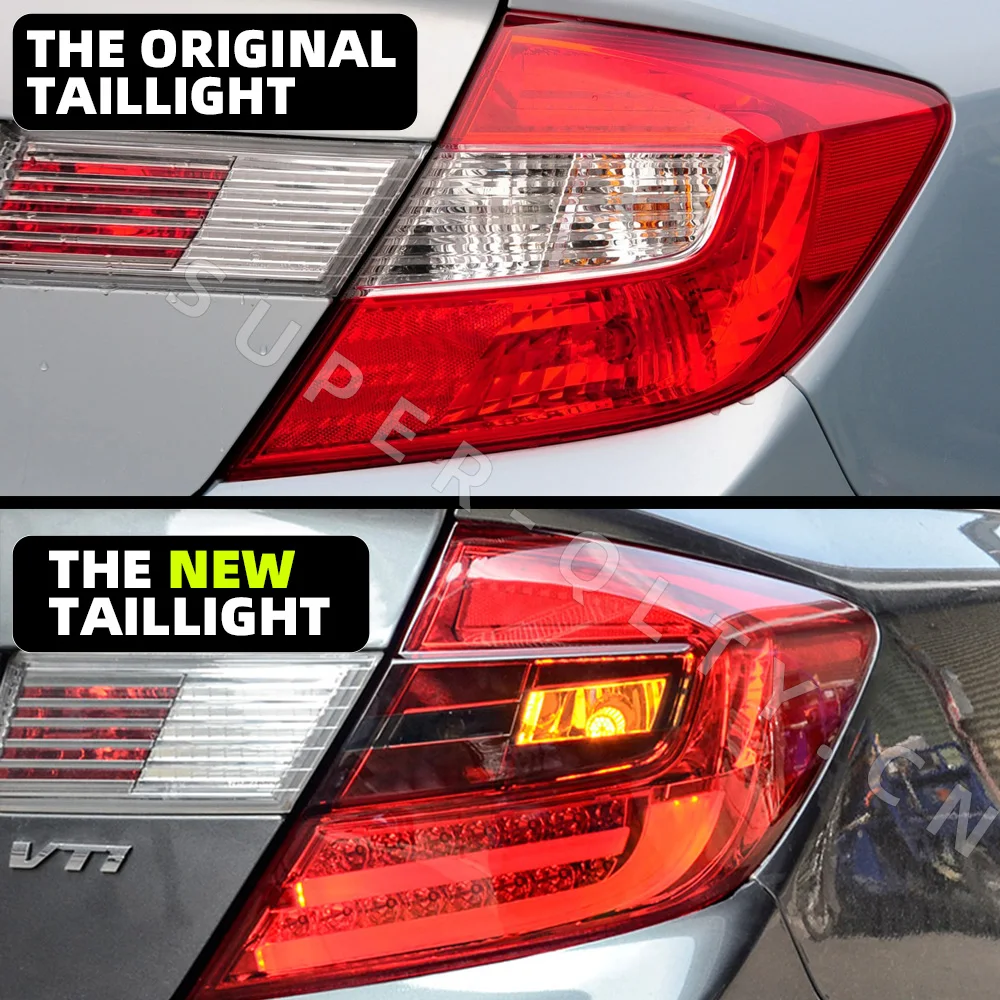 Eagle Eye For Honda Civic 2012-2014 Taillight CIIMO FD2 Tail Lamp Car taillight 2 PCS Rear Fog Brake Turn Signal FD2 Tail Light