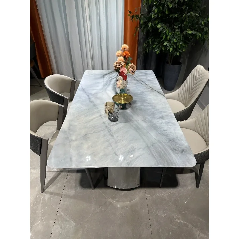 

# Modern Square Sintered Stone Foldable Dining Table Metal Legs Home Office Kitchen Living Room
