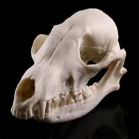 1Pc,Handmade Resin Fox Skull Model Halloween Decoration Animal Skull Statue Creative Bar Decoration Sculpture Crafts Ornaments