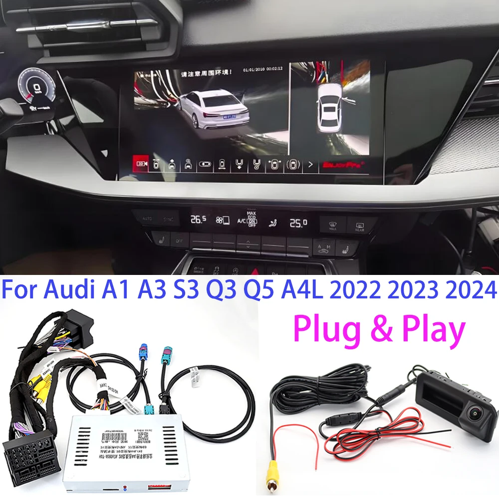 Dynamische Trajektorien-Rückfahrkamera für Audi A1 A3 S3 Q3 Q5 A4L 2021 2022 2023 2024 MIB3 OEM Originalbildschirm-Upgrade Plug & Play