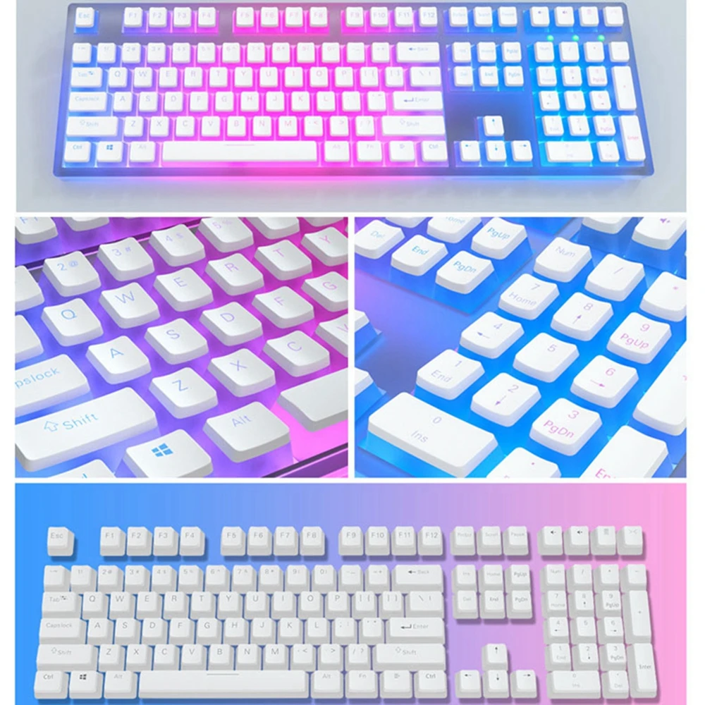 129Keys Keyboard Keycap OEM Profile PBT Material Key Cap for Mx Hot Swap Mechanical Keyboard Switch Transparent Pudding Keycaps