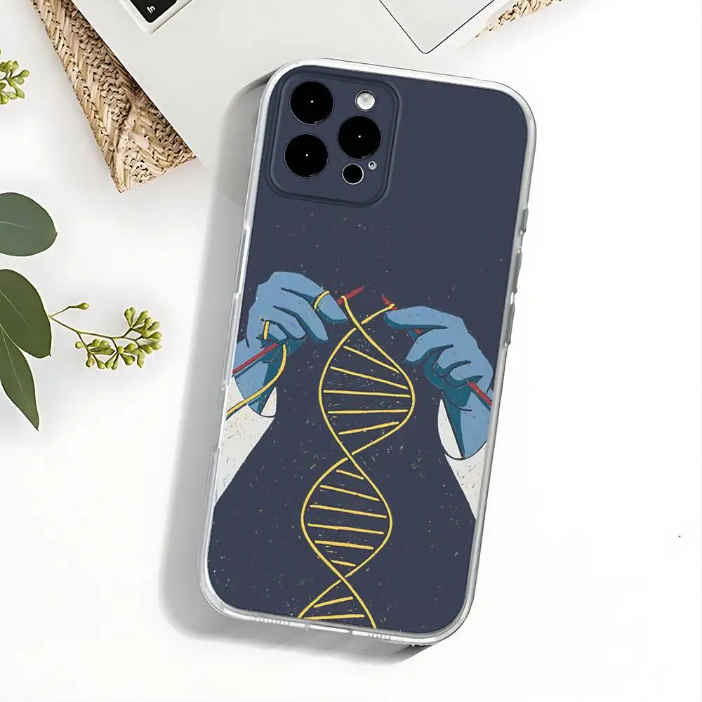 Science DNA Biology Phone Case For iPhone 17,16,15,14,13,12,11 Pro,Max,Plus,X,XS,XR,SE4,E Mini Transparent Soft Cover