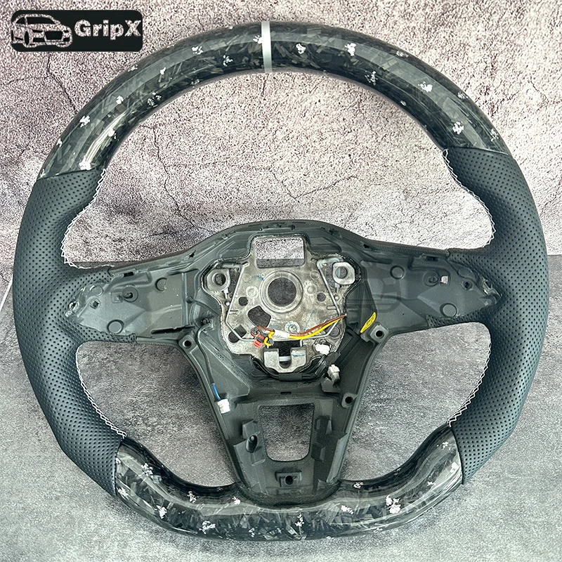 

Applicable toUtilisé pour Volkswagen Golf MK8 GTI RLINE MK8, volant en cuir perforé en fibre de carbone, série blanche