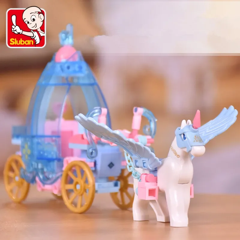 191Pcs Friends Ice and Snow Horse Carriage Building Blocks Sets Birthday Present DIY Creative Bricks Educational Toys for Girls