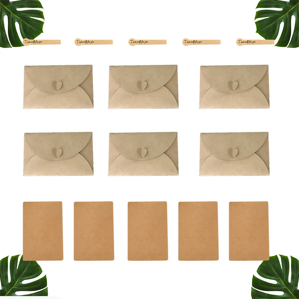 

1Set Kraft Paper Envelope Vintage Handmade Light Brown Blank DIY Invitation Card Coin Storage Party Accessories