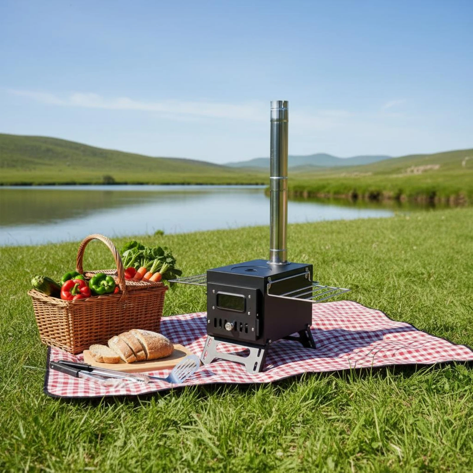 

Tent Wood Heater Heating Tent Heater Portable Camping Heater with Chimney Camp Gear Heat-Resistant for Campers