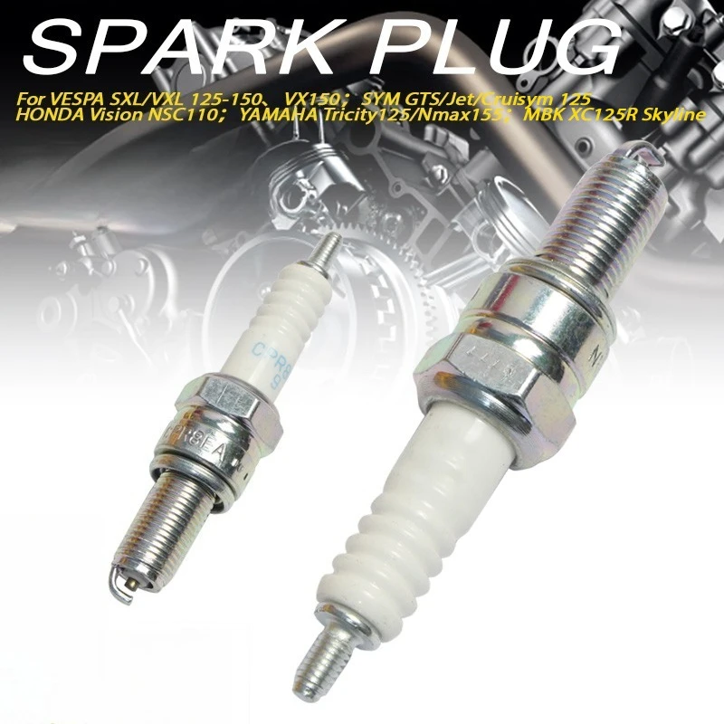 

Spark Plug Replacement Skyliner CPR8EA For Vision NSC110 Tricity125 Nmax155 MBK XC 125R SXL VXL125-150 VX150 GTS Jet Cruisym125