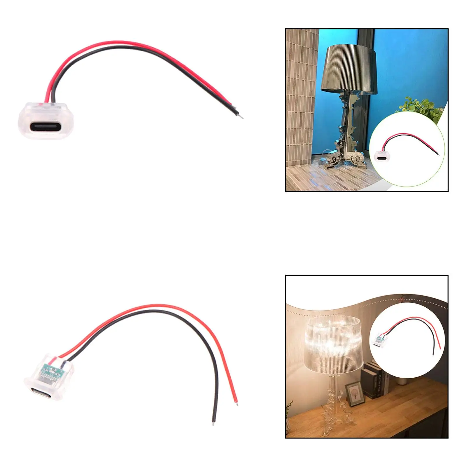 هيكل أنثى من النوع C سلك 2 دبوس ملحقات مدمجة قوية يستبدل اللحام