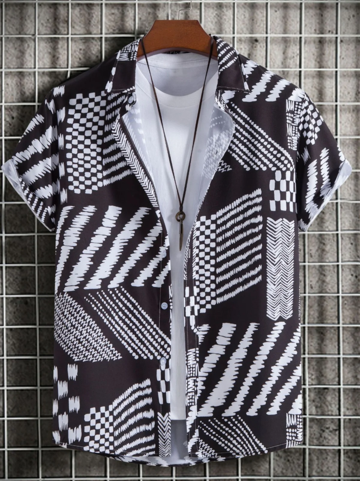 

Creative Plaid Casual ort Sve irt Summer Beach Loose Fit Moisture ng Breathable Floral Print Turn down Collar