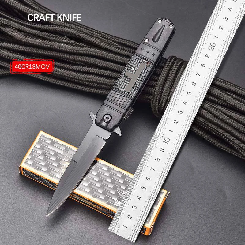 1PC High hardness outdoor folding knife, sharp household fruit knife, camping knife, open box knife, self-defense knife